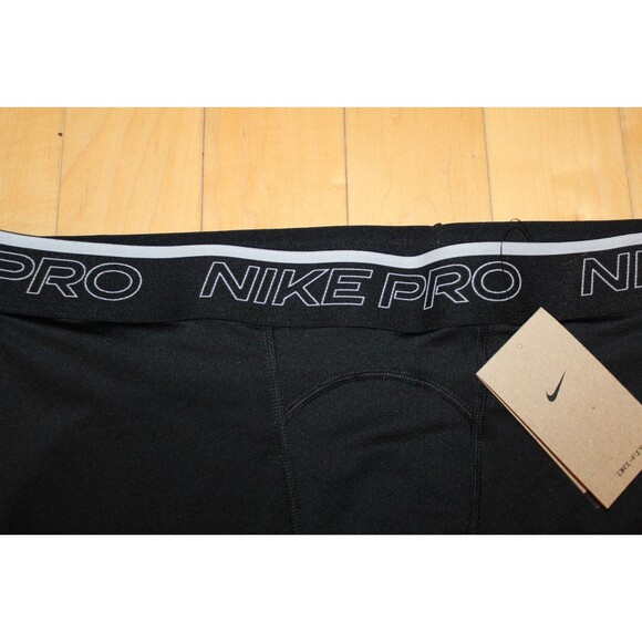 NWT‎ Nike Pro Dri-FIT 3/4 Length Training Men's Leggings Black - Picture 3 of 5